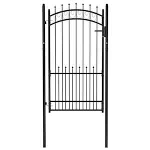 vidaXL Portail de cl&ocirc;ture avec pointes Acier 104x134,5 cm Noir
