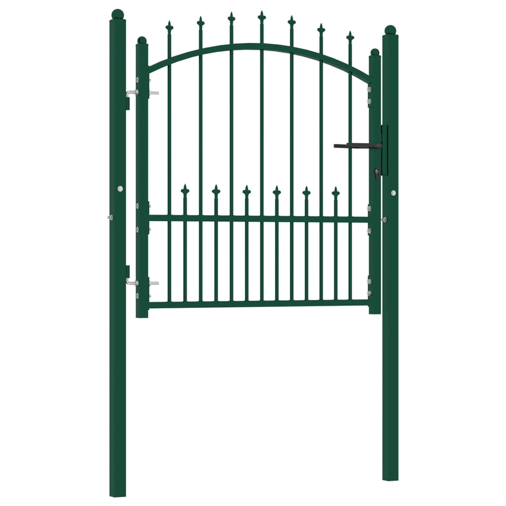 vidaXL Poort met speerpunten 100x100 cm staal groen afbeelding