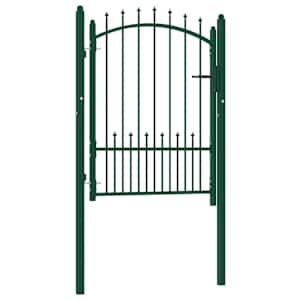 Ograjna vrata Emmen s konicami jeklo 104x109,5 cm zelena