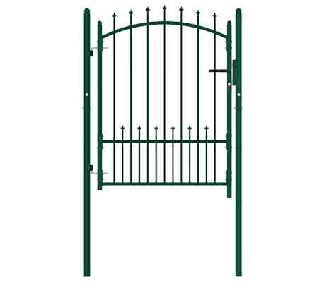 vidaXL Portail de cl&ocirc;ture EMMEN avec pointes en acier 104&nbsp;x&nbsp;109,5&nbsp;cm vert