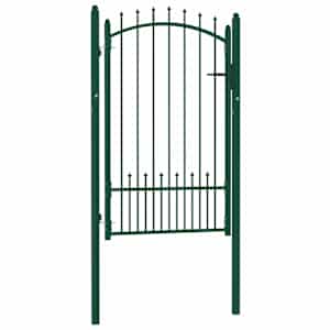 Ograjna vrata EMMEN s konicami jeklo 104x117 cm zelena