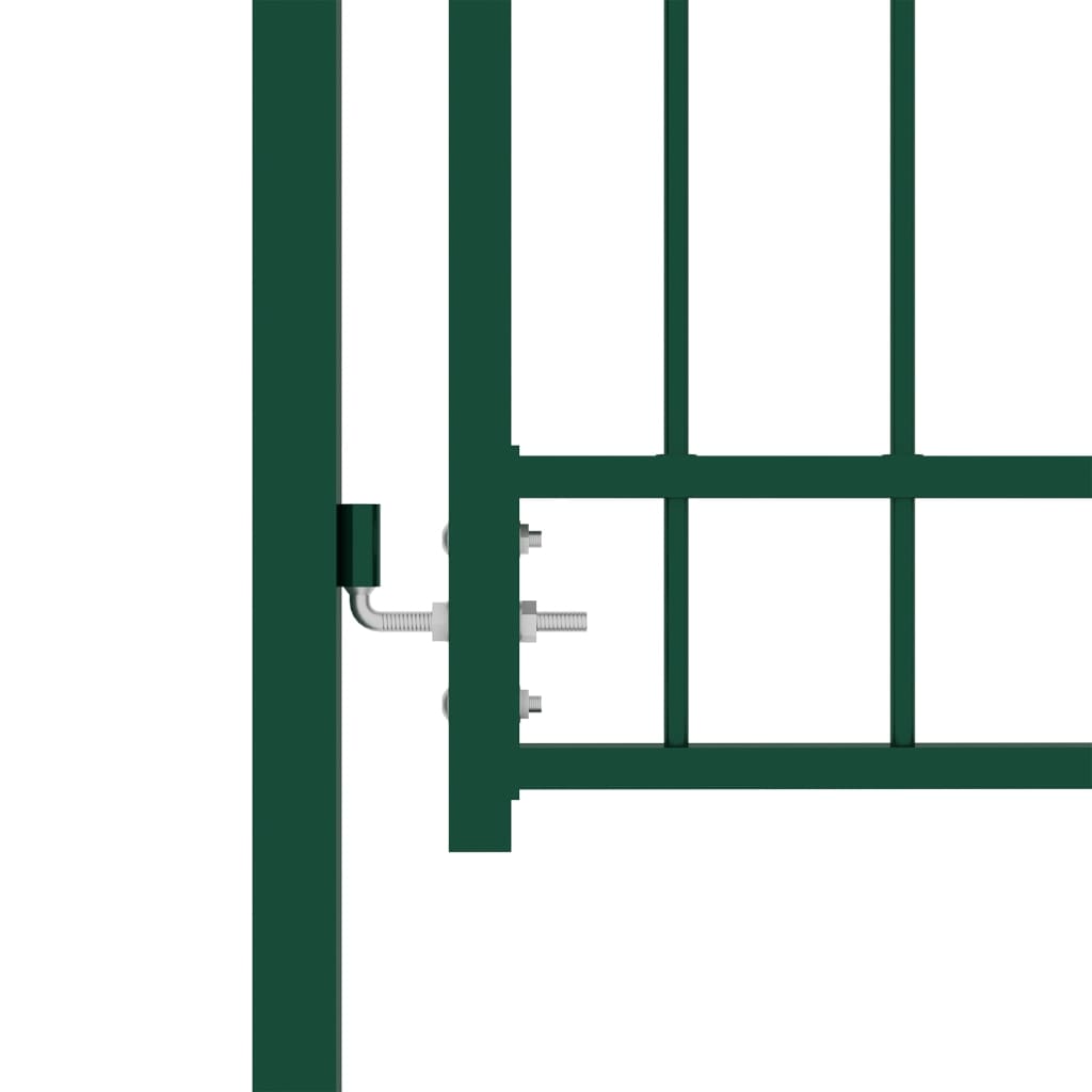 Poartă de gard cu țepușe, verde, 100x150 cm, oțel