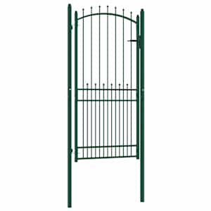 Ograjna vrata EMMEN s konicami jeklo 104x147 cm zelena