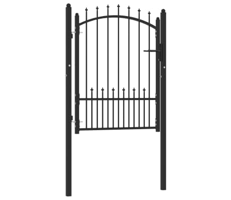 vidaXL Fence Gate with Spikes Steel 100x125 cm Black
