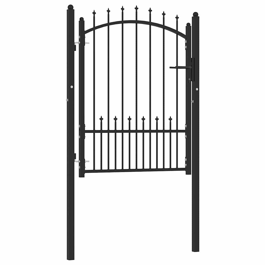 vidaXL Hekpoort met slot Zwart 100 x 125 cm Poedergecoat staal