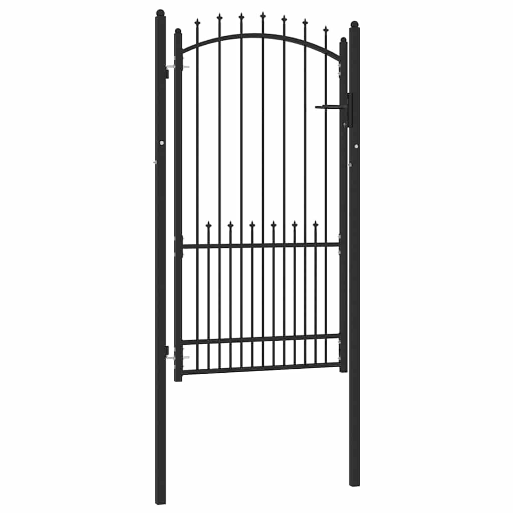 vidaXL Hekpoort met slot Zwart 100 x 175 cm Poedergecoat staal