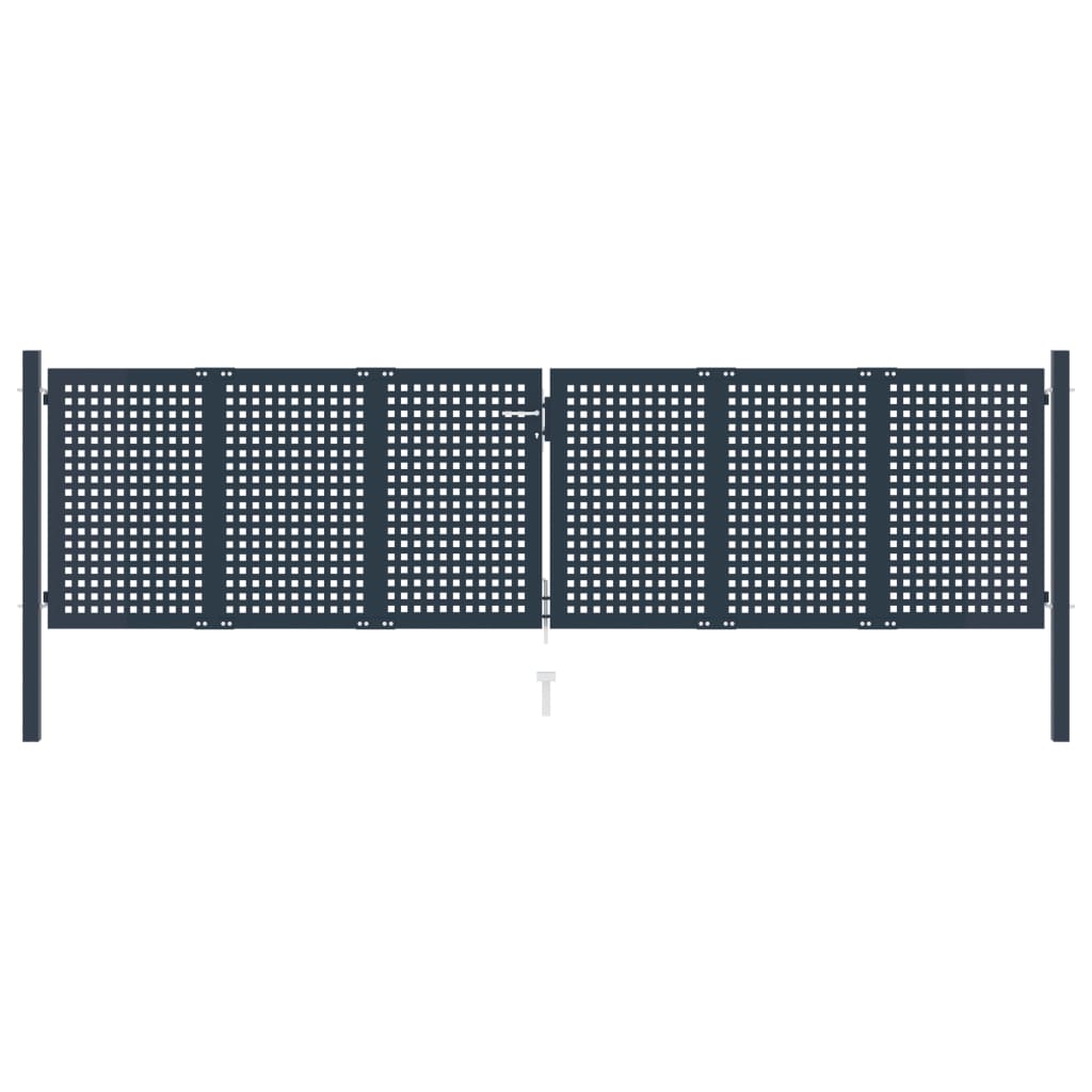 vidaXL Poartă de gard, antracit, 404×125 cm, oțel vidaxl.ro
