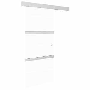 Posuvné dveře ESG sklo a hliník 90 x 212 cm stříbrné - obrázek 2