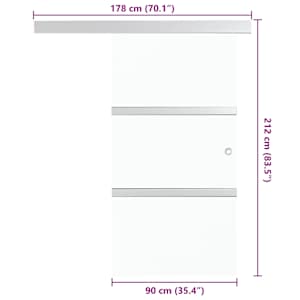 Posuvné dveře ESG sklo a hliník 90 x 212 cm stříbrné - obrázek 7