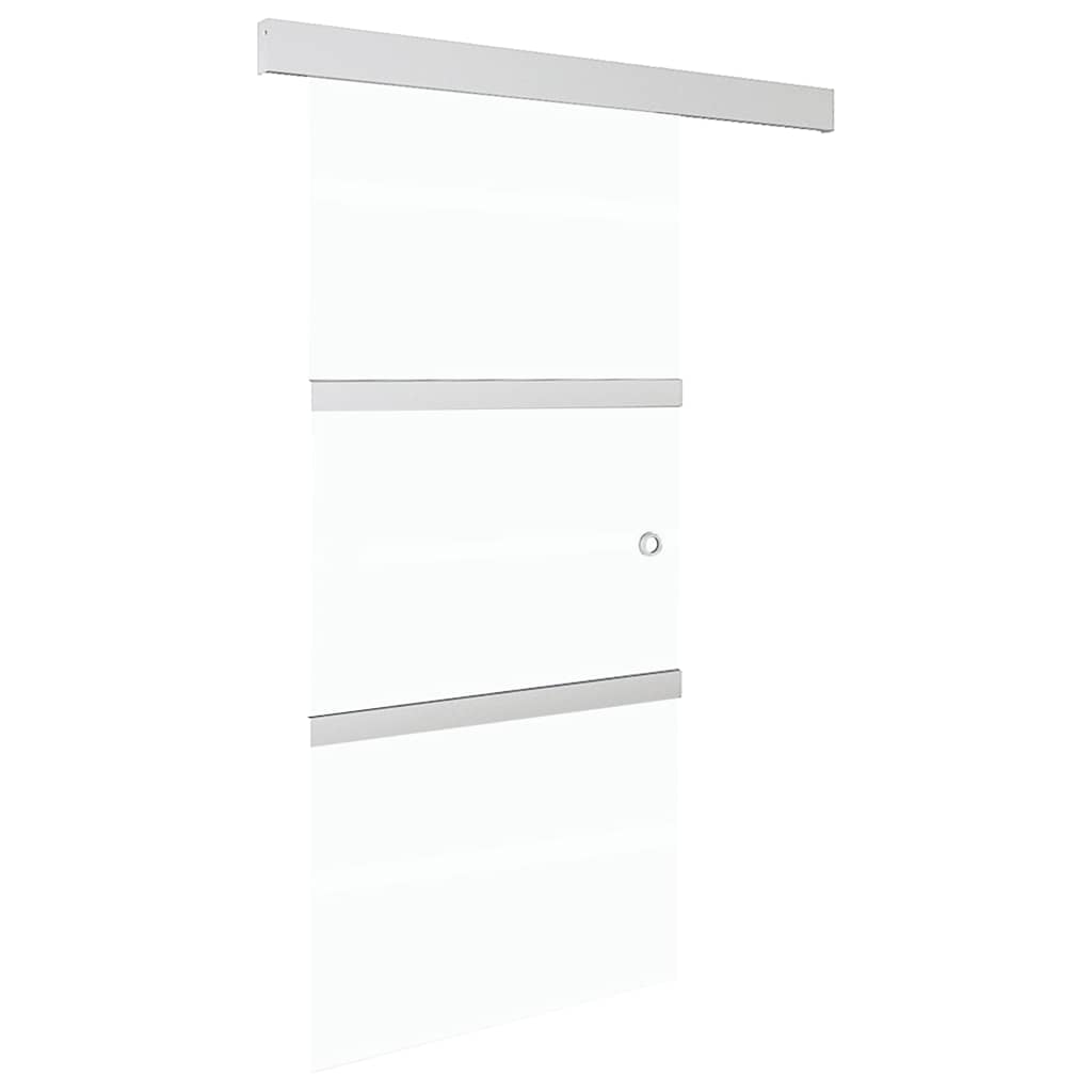 vidaXL Schuifdeur 102,5x205 cm ESG-glas en aluminium zilverkleurig