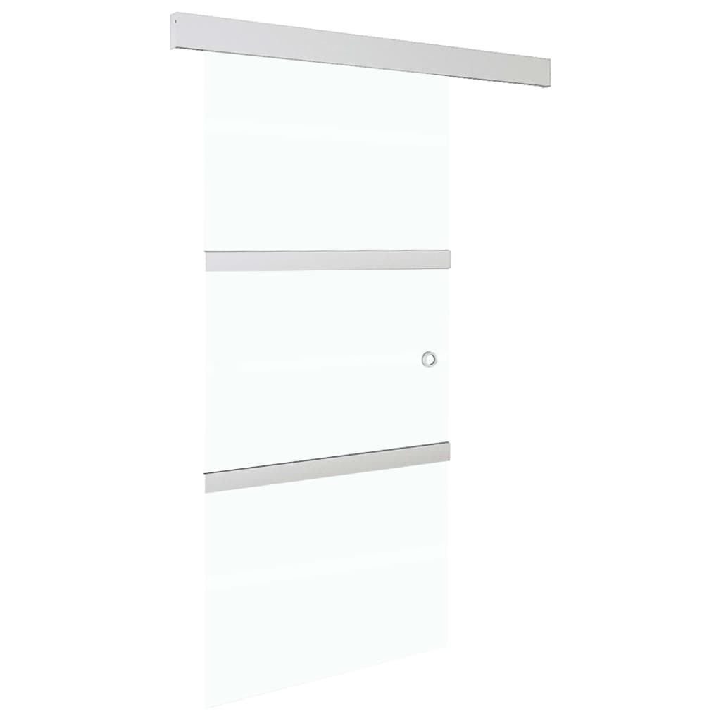 vidaXL Schuifdeur met zachte stops 102,5x205 cm ESG-glas zilverkleurig