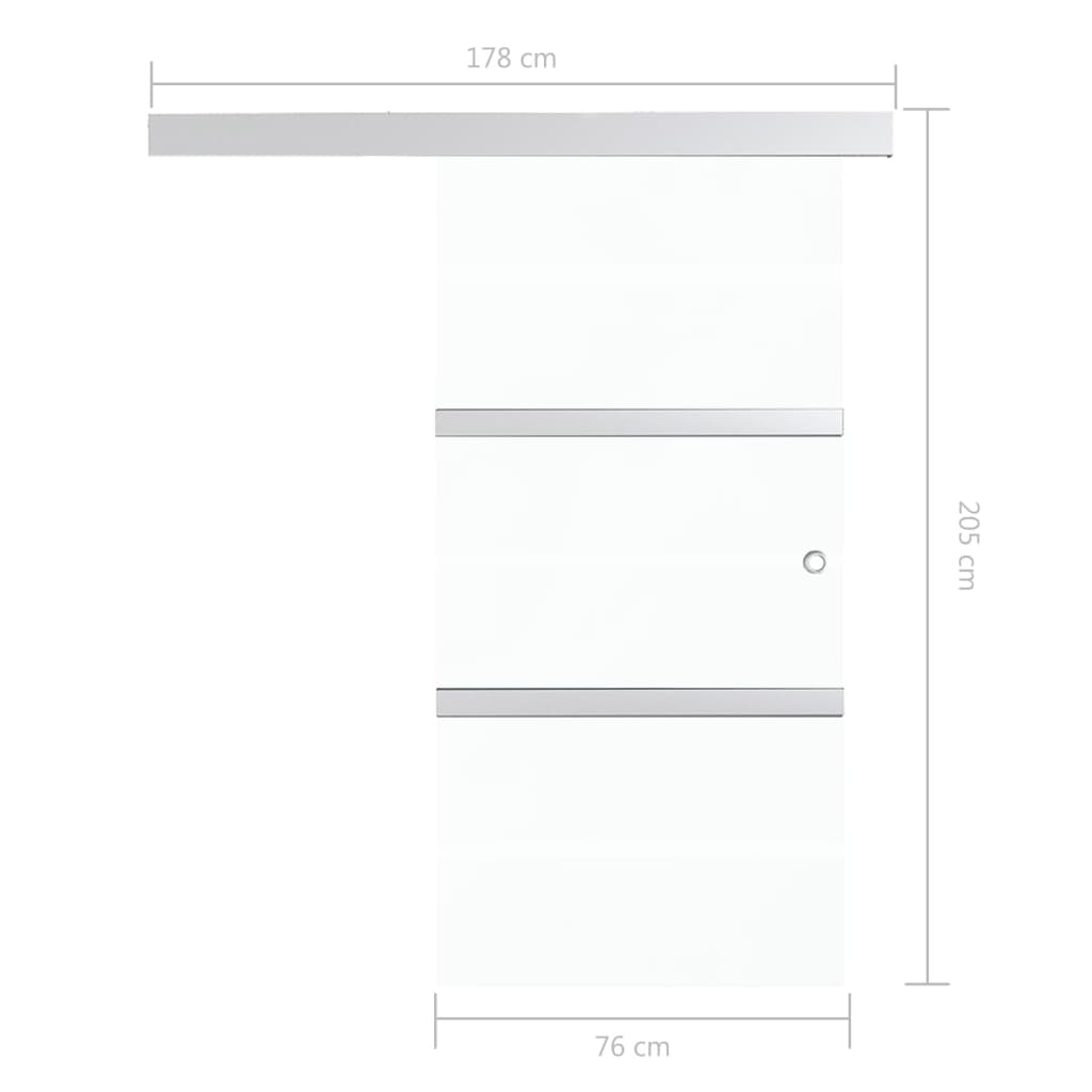  Posuvné dvere ESG sklo a hliník 76x205 cm strieborné