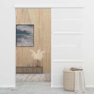 Posuvné dveře ESG sklo a hliník 76 x 212 cm stříbrné - obrázek 3
