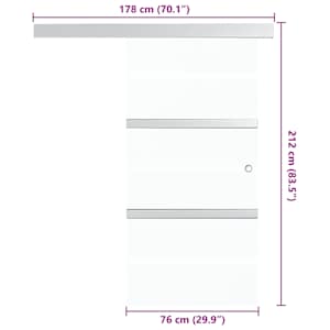 Posuvné dveře ESG sklo a hliník 76 x 212 cm stříbrné - obrázek 7