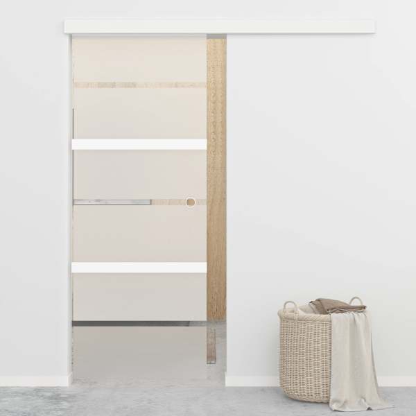 vidaXL liuguks, ESG-klaas ja alumiinium, 76 x 212 cm, h&otilde;bedane