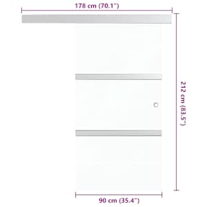 Posuvné dveře ESG sklo a hliník 90 x 205 cm stříbrné - obrázek 7