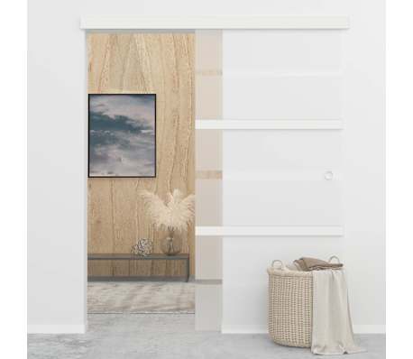 vidaXL Skyvedør ESG-glass og aluminium 102,5x212 cm sølv