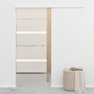 Posuvné dveře s měkkými zarážkami ESG sklo a hliník 76 x 205 cm