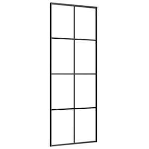 vidaXL liuguks, alumiinium ja ESG-klaas, 76 x 205 cm, must