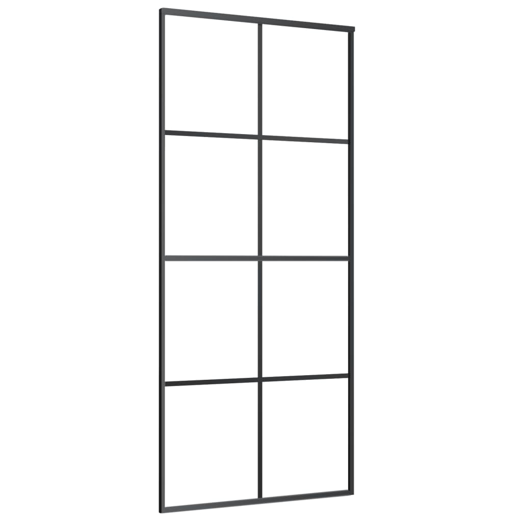 Image of vidaXL Sliding Door Aluminium and ESG Glass 90x205 cm Black