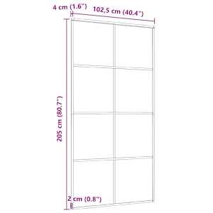 Posuvné dveře hliník a ESG sklo 102,5 x 205 cm černé - obrázek 6