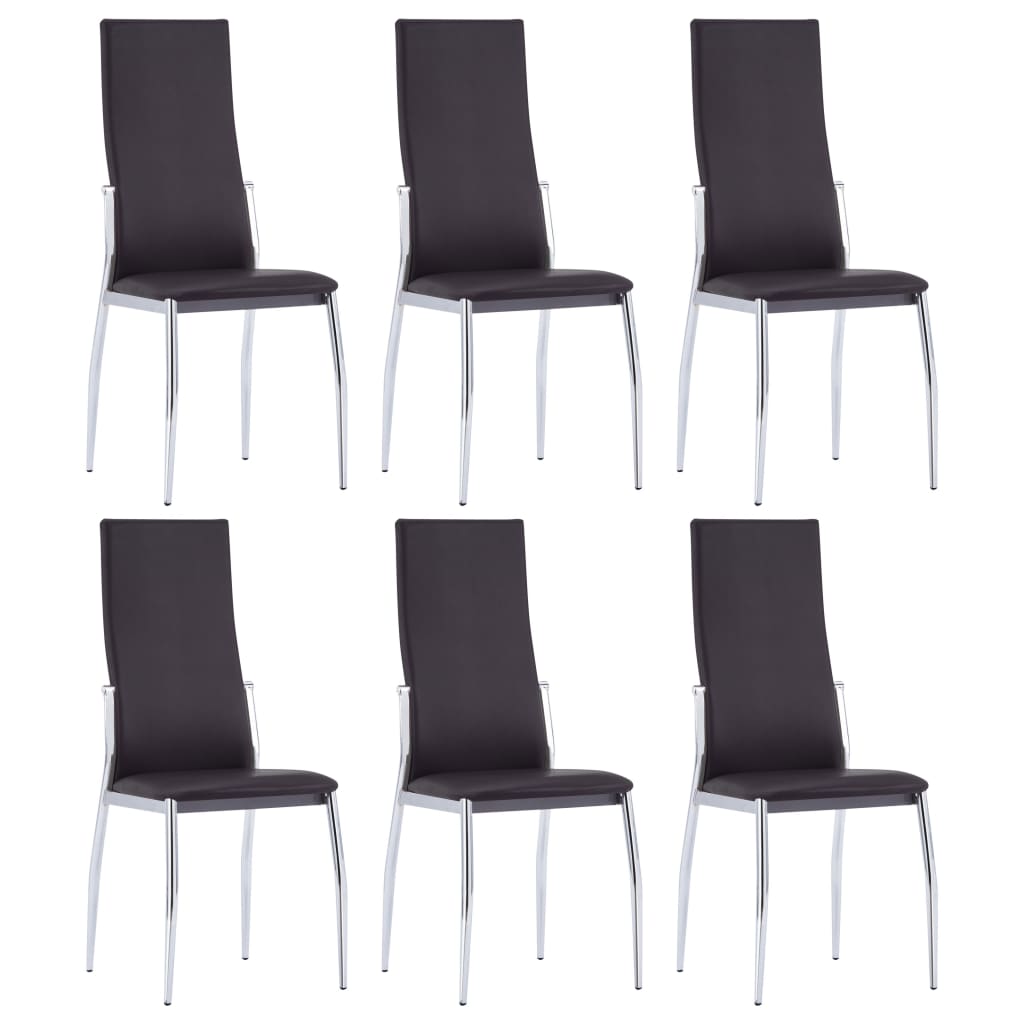 

vidaXL Dining Chairs 6 pcs Brown Faux Leather