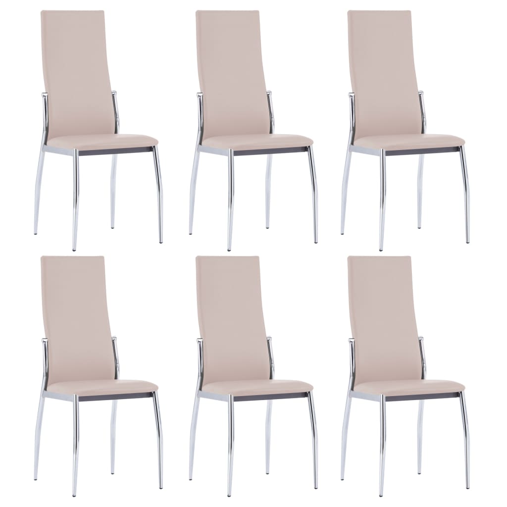 

vidaXL Dining Chairs 6 pcs Cappuccino Faux Leather