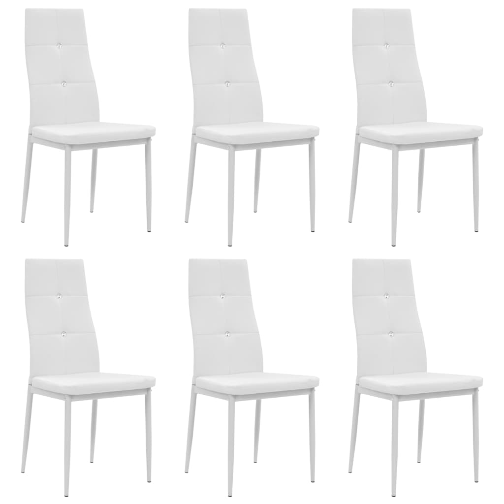 

vidaXL Dining Chairs 6 pcs White Faux Leather