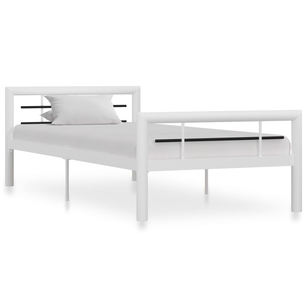 Lovos rėmas, baltos ir juodos spalvos, 90x200cm, metalas