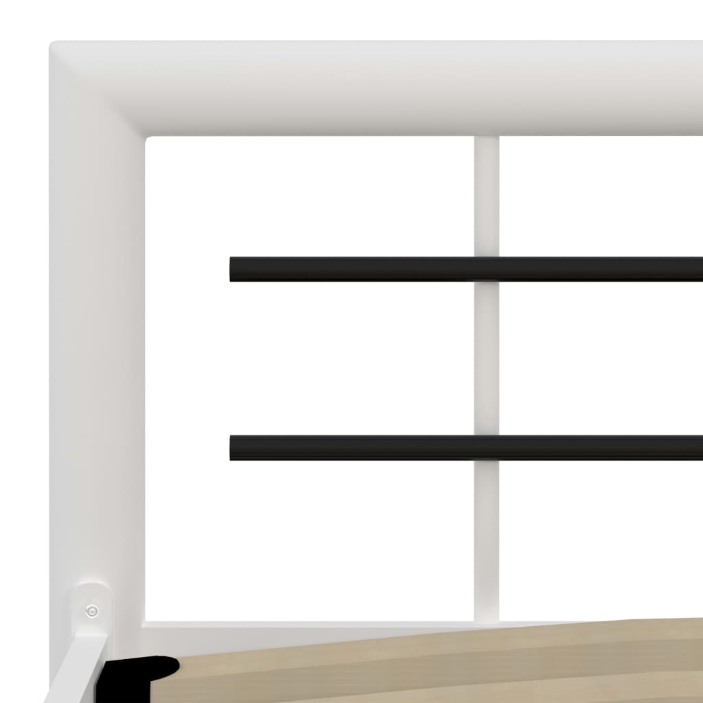 Alternativ bild 4 för VidaXl Sängram Vit Och Svart Metall 140X200 Cm