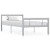 vidaXL voodiraam hall ja valge, metallist, 90 x 200 cm