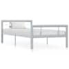 vidaXL voodiraam, hall ja valge, metall, 100 x 200 cm