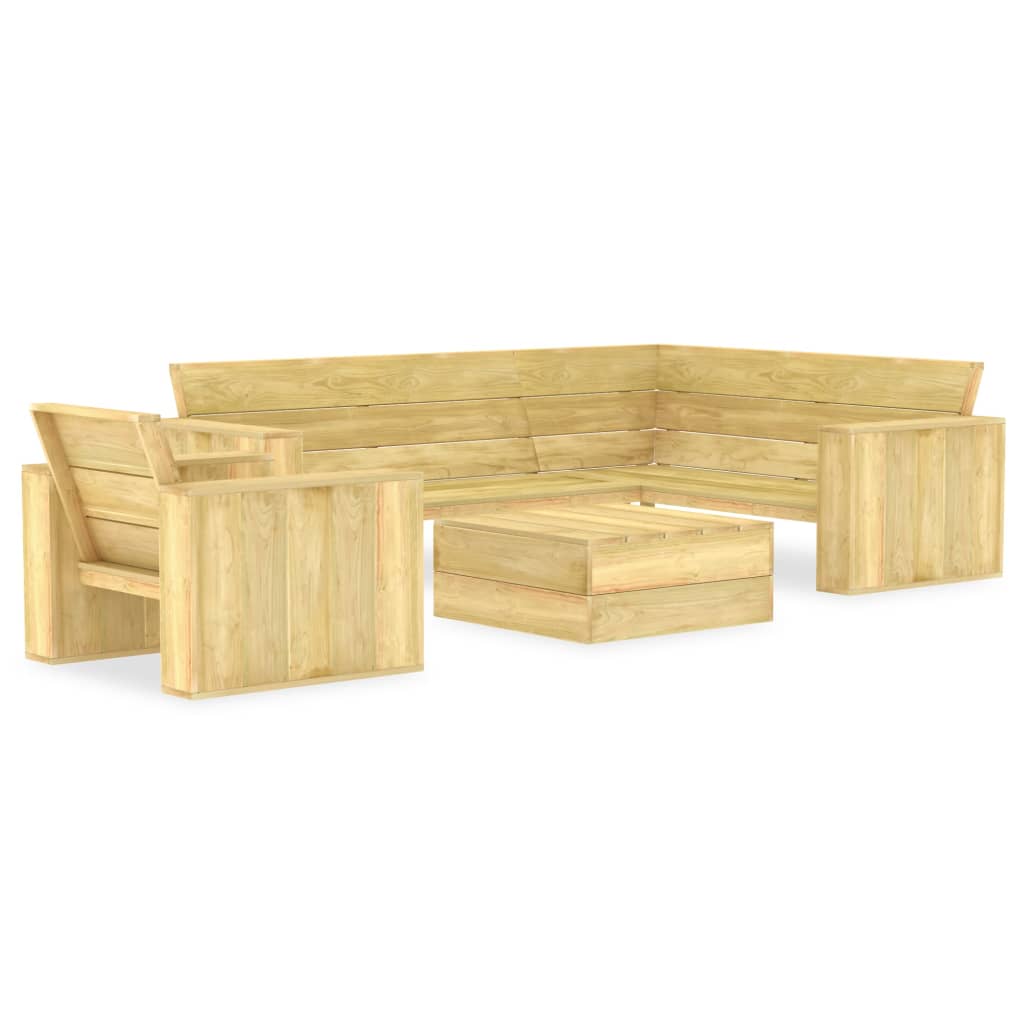 3dílná zahradní sedací souprava impregnované borové dřevo