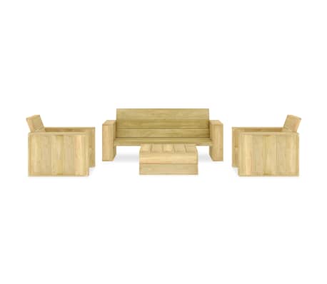 vidaXL 4 Piece Garden Lounge Set Impregnated Pinewood