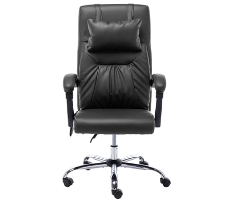 vidaXL Sedia da Ufficio Massaggiante Nera in Similpelle