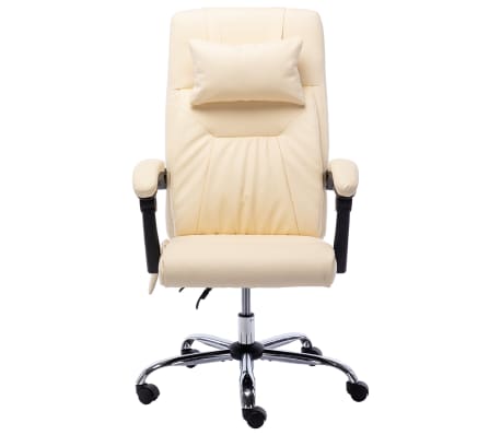 vidaXL Masažna uredska stolica od umjetne kože krem