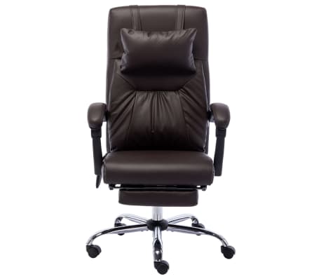 vidaXL Masažinė biuro kėdė, rudos spalvos, dirbtinė oda