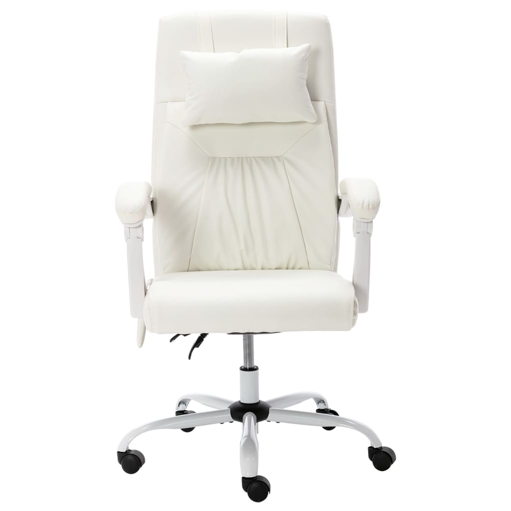 vidaXL Masažna uredska stolica od umjetne kože bijela