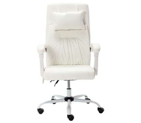 vidaXL Chaise de bureau de massage Blanc Similicuir