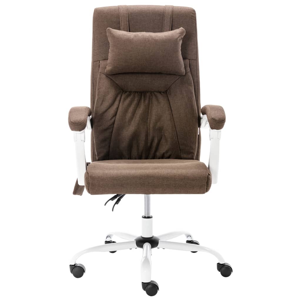 vidaXL Chaise de bureau de massage Marron Tissu