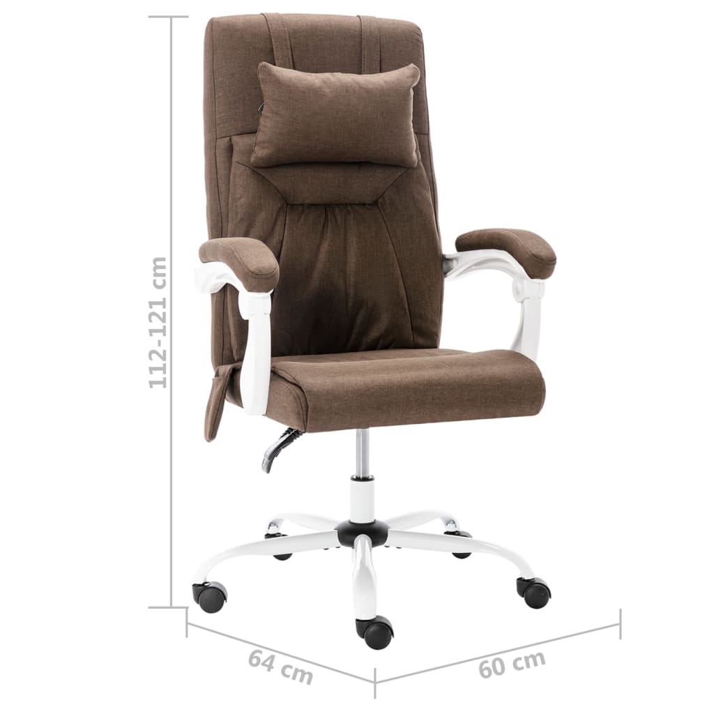 Masažna uredska stolica od tkanine smeđa