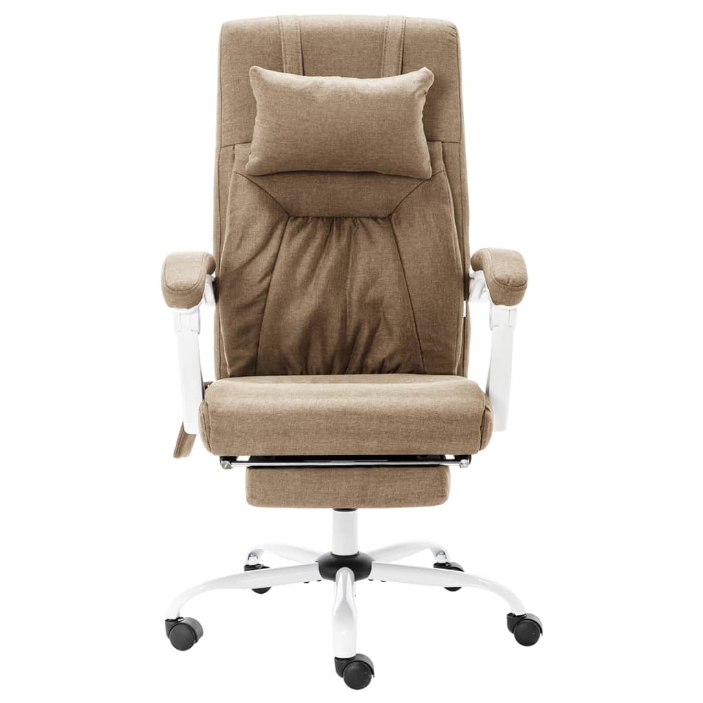 vidaXL Chaise de bureau de massage Taupe Tissu