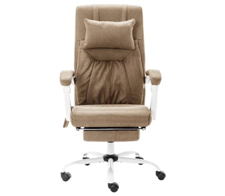 vidaXL Chaise de bureau de massage Taupe Tissu