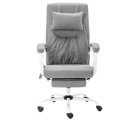 vidaXL Scaun de birou cu masaj, gri, material textil