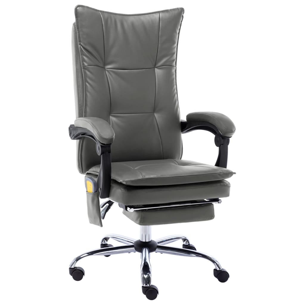 Billede af vidaXL kontorstol med massagefunktion kunstlæder antracitgrå