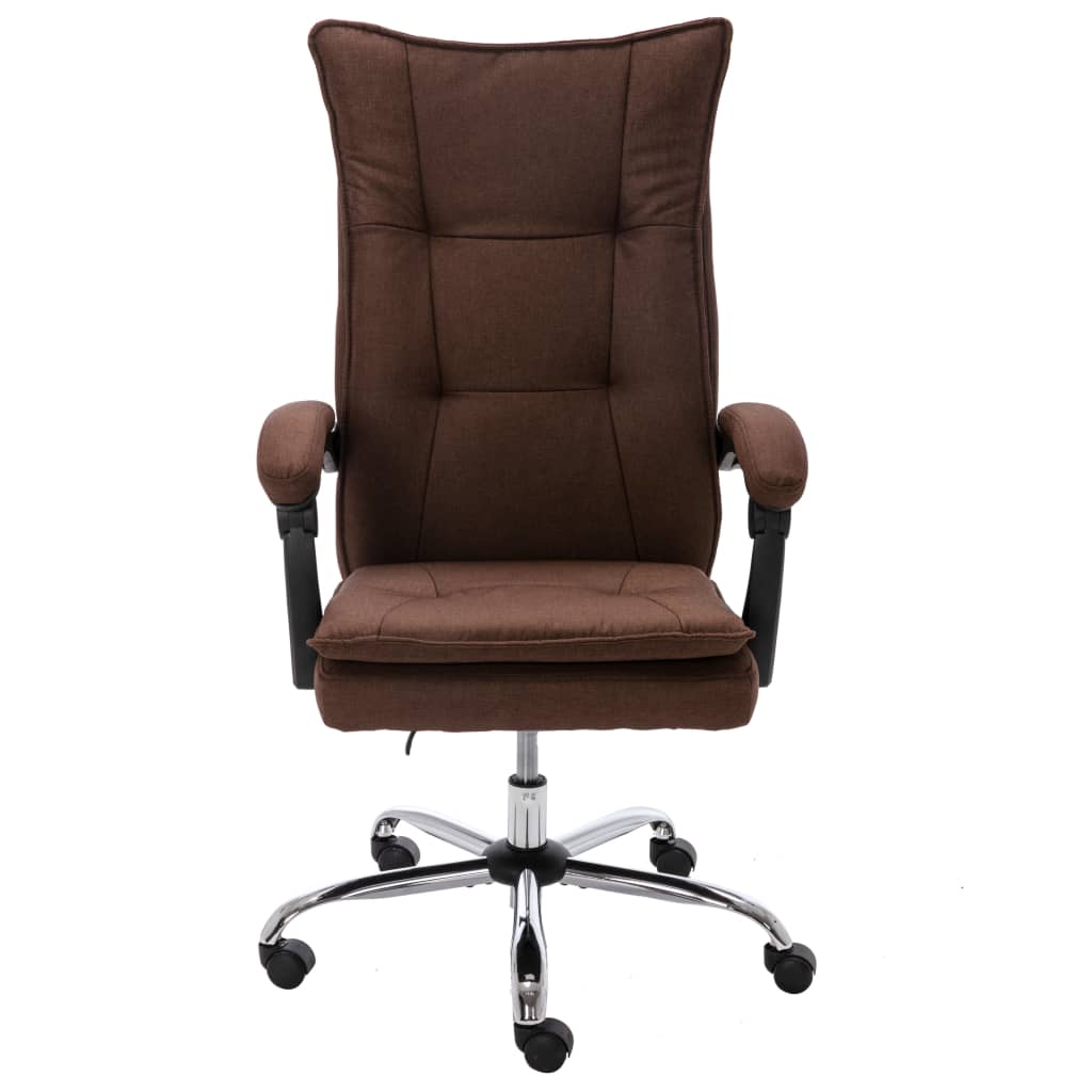 vidaXL Krzesło biurowe, brązowe, obite tkaniną