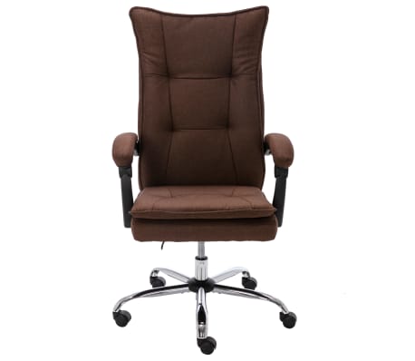 vidaXL Biuro kėdė, rudos spalvos, audinys