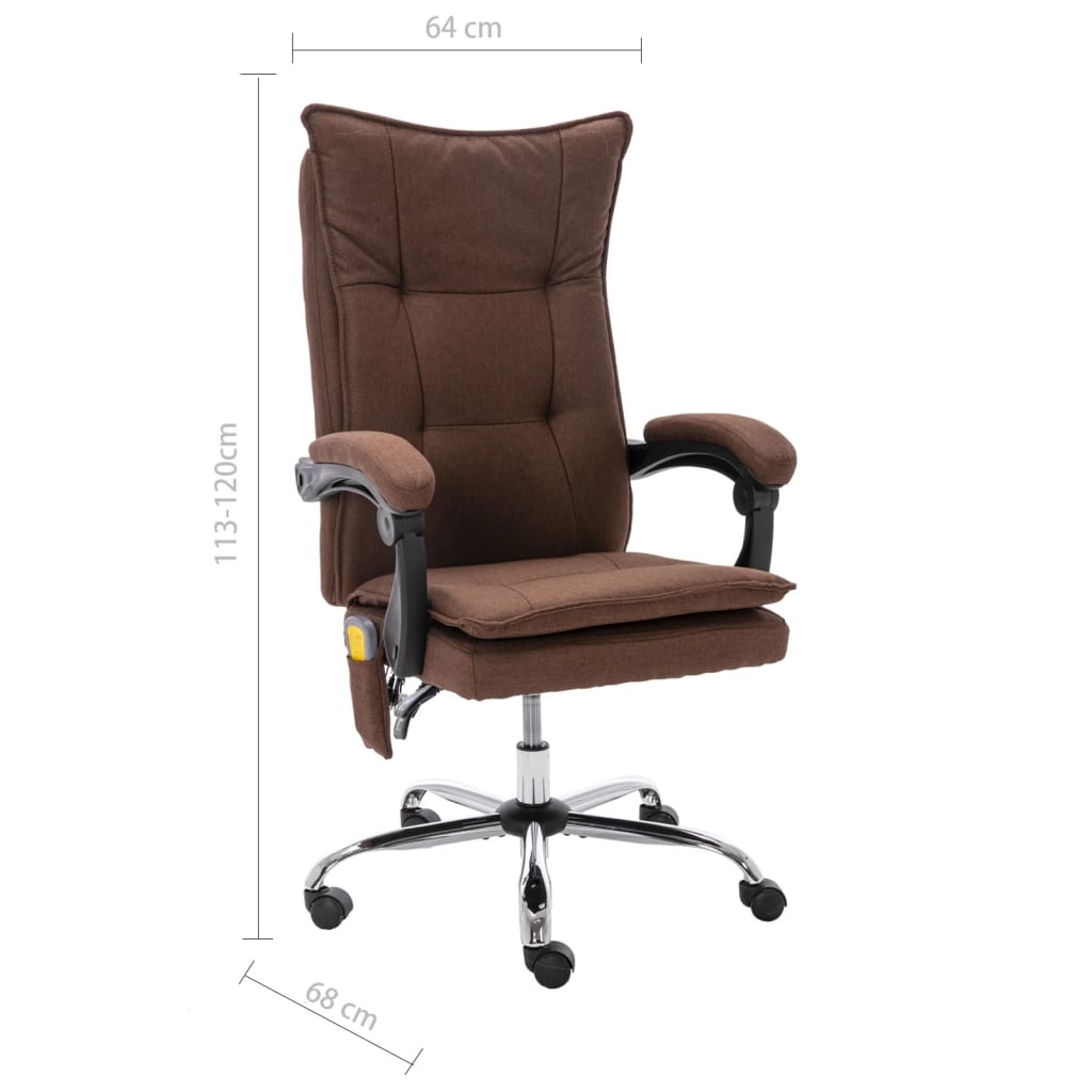 Masažna uredska stolica od tkanine smeđa