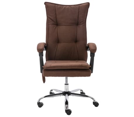 vidaXL Chaise de bureau de massage Marron Tissu