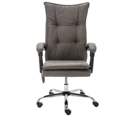 vidaXL Chaise de bureau de massage Gris Tissu